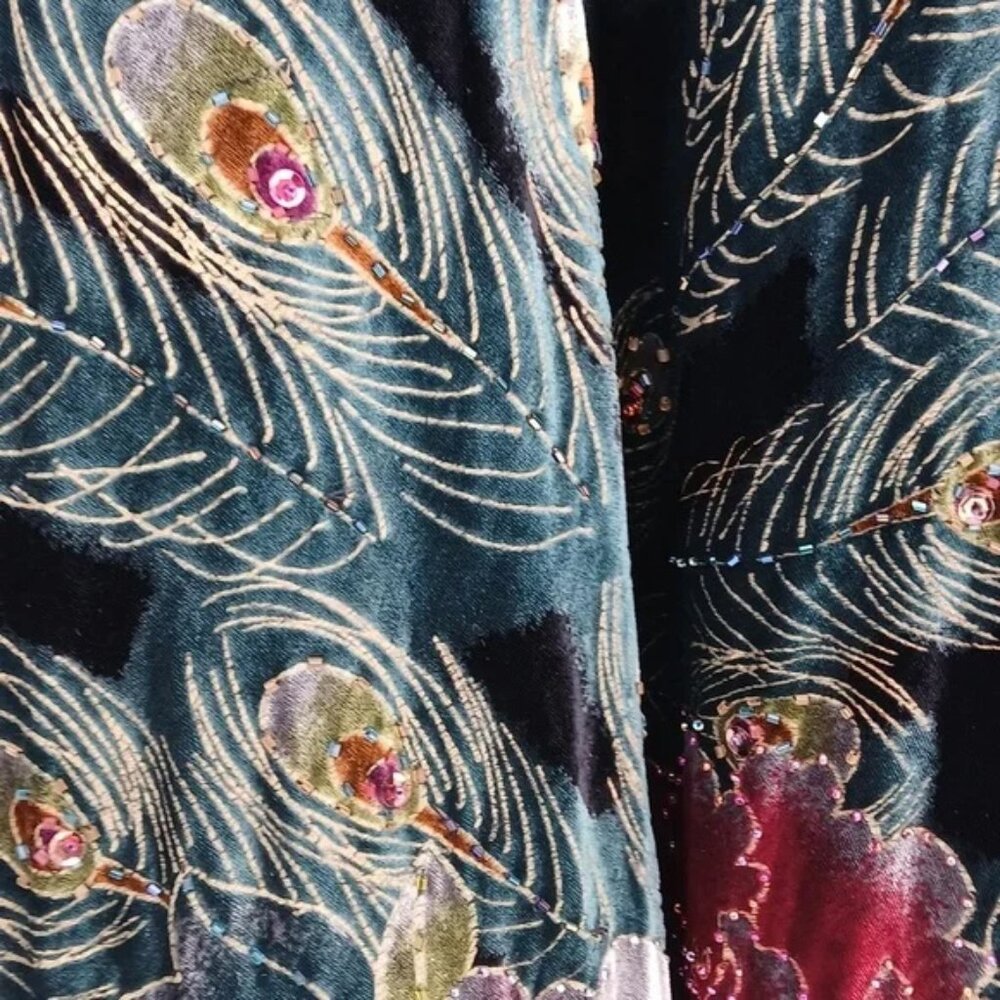 Coldwater Creek boho velvet velour vintage style poncho / wrap